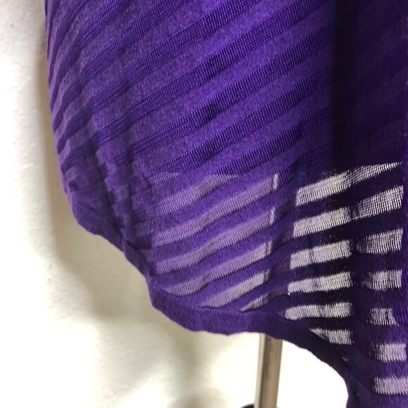 Cache purple striped tie sleeve open front cardigan size Medium - Picture 4 of 16